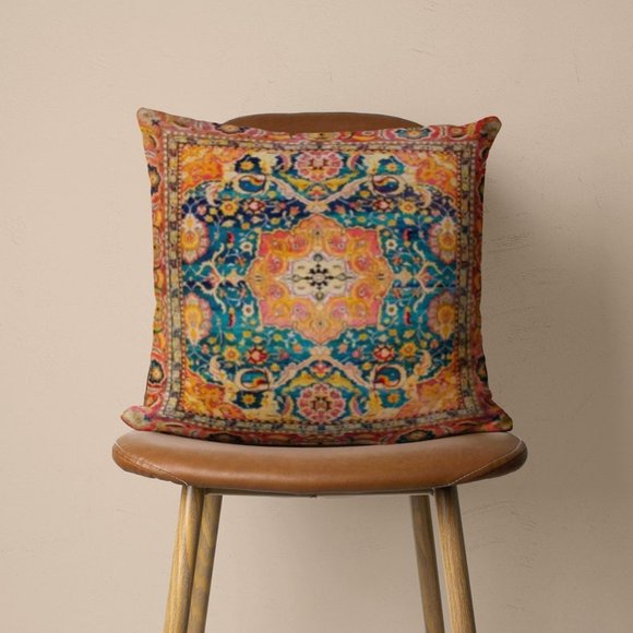 SET 2 Boho Paisley Mandala Cotton Throw Pillow Covers Bohemian Home Decor - Picture 5 of 6